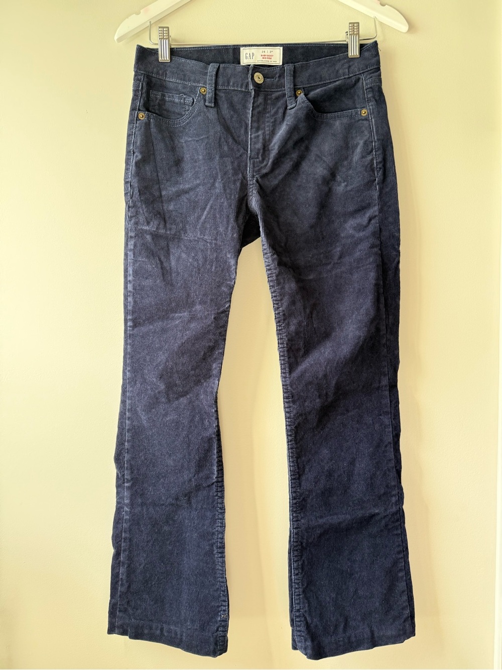 Gap Baby Boot Mid Rise Corduroy Pants Navy Size 26 2P Petite